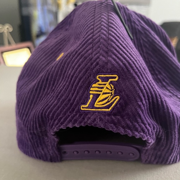 NBA LA Lakers Purple Yellow Corduroy Ultra Game Men’s Snap Back Hat - Picture 3 of 5